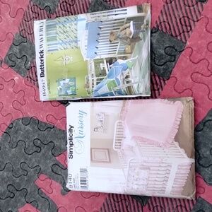 Baby crib beds-pink 🩷 and blue 💙   patterns Simplicity and Butterick Vintage